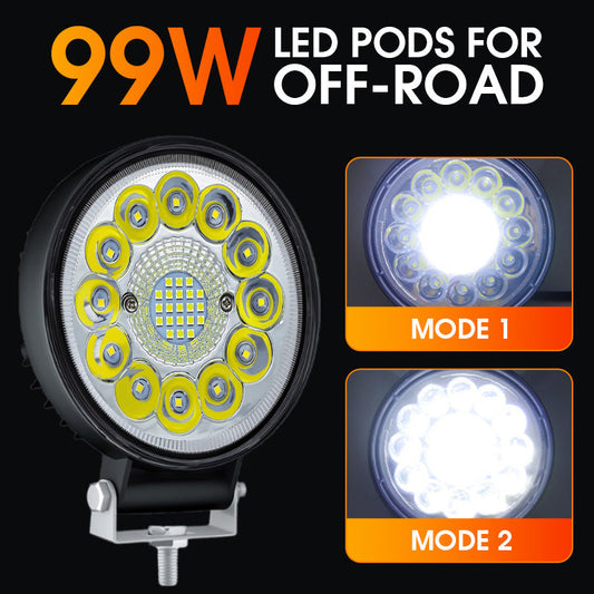 ✨ 4 hüvelykes, 99 W-os LED-es lámpatest terepjáró használatra 🚙🏕️