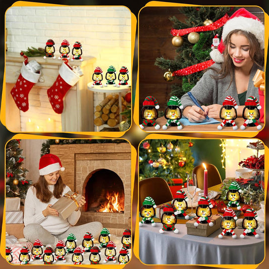 🎄🎁 Karácsonyi dekoráció Mini hóember lámpás sapkával és sállal 🎅💕