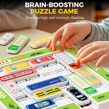 🚗🧩 PARKOLÓ REJTVÉNYES JÁTÉK - Oktató utazójáték 60 kihívással, fejleszti a logikai készségeket 6 éves kortól gyerekeknek 👶🧠