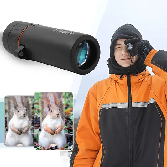 🔥🔭 Kültéri Hordozható Monokuláris Távcső - 12x50 Magas Felbontással, okostelefon Adapterrel Kalandokhoz 🌄✨