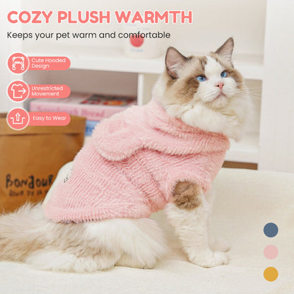 🐱🐶 Pet Plush kapucnis mellény őszre és télre 🌿🌞