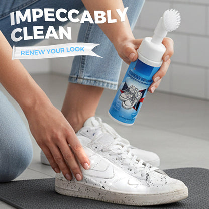 👟🧼 Hordozható cipőhab tisztító: Beépített kefe és vízálló 🌿✨