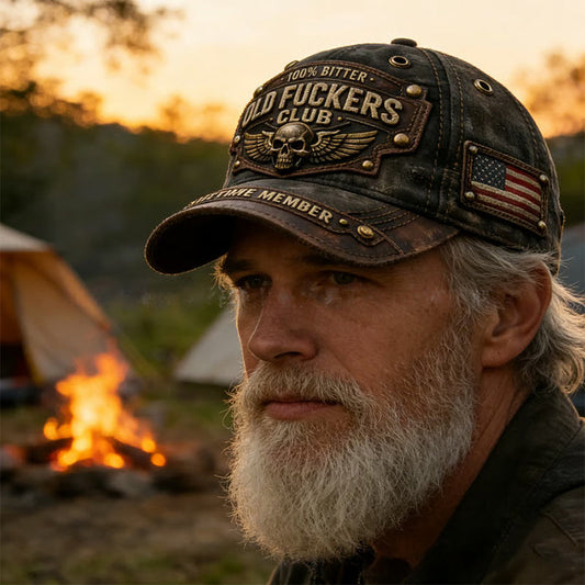 💪🧔 „Old Fuckers Club” vintage hímzett sapka 🧢🎉