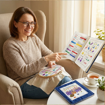 🔥 DIY Hímző Öltés Gyakorlat Könyv Készlet 📚🧵