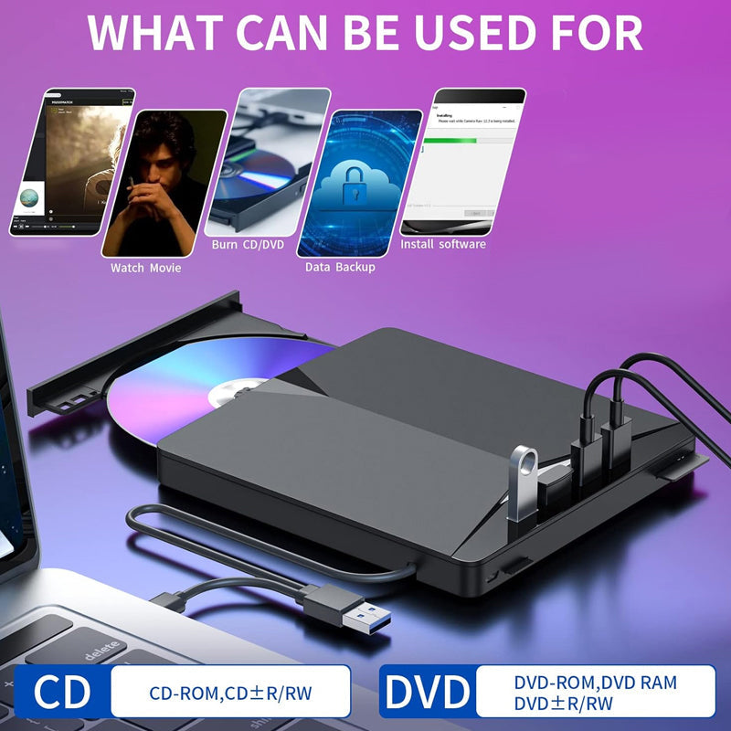 🔥 7 az 1-ben USB 3.0 Type-C Külső DVD Meghajtó 💻📀 – cashaion