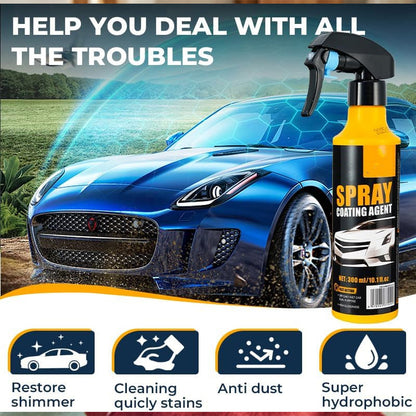 🧼🛡️ 3-in-1 Szilícium Kerámia Gyors Hatású Sprayer – Vízmentes Tisztítás, Foltmentes Selyemfény és Vízcseppel Védett Felszín 🚘✨