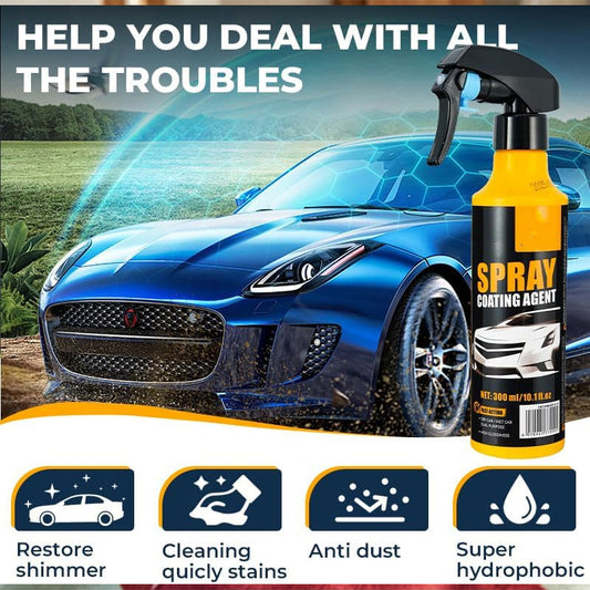 🧼🛡️ 3-in-1 Szilícium Kerámia Gyors Hatású Sprayer – Vízmentes Tisztítás, Foltmentes Selyemfény és Vízcseppel Védett Felszín 🚘✨