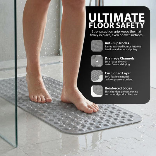 🛡️ Csúszásmentes Fürdőkád Szőnyeg Szívókorongokkal (100*40CM) 🛁🧼