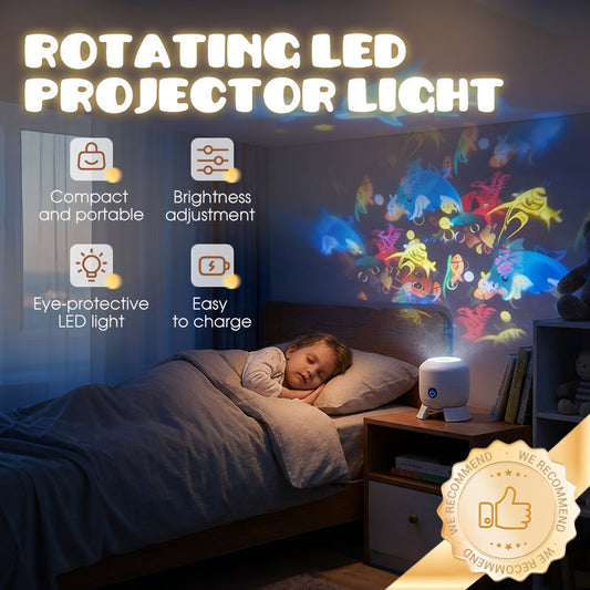 🌙✨ Forgó LED projektor dinamikus fényhatással – 🌀💞 Változtasd meg a teret színes fényekkel! 🎁