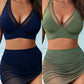 🌞 S-2XL ⛱️ Női Magas Derekú Hálós Bikini Szett 🌊👙