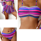 🌺 S-XL 🩱 Csíkos spagetti bikini 4 részes szett – Perfekt für nyaralás, medence & fotózkodás 🏖️📸