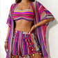 🌺 S-XL 🩱 Csíkos spagetti bikini 4 részes szett – Perfekt für nyaralás, medence & fotózkodás 🏖️📸