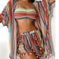 🌺 S-XL 🩱 Csíkos spagetti bikini 4 részes szett – Perfekt für nyaralás, medence & fotózkodás 🏖️📸