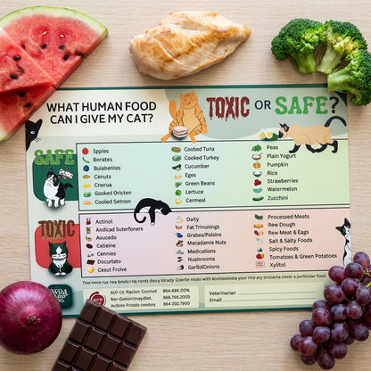 😺 Háziállat Ételbiztonsági Útmutató Hűtőmágnes 🐾📋