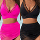 🌞 S-2XL ⛱️ Női Magas Derekú Hálós Bikini Szett 🌊👙
