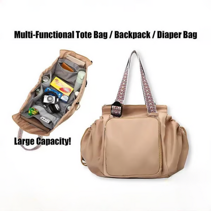 👜✈️ Többfunkciós Nagy Kapacitású Tote Hátizsák Utazáshoz, Anyukák Számára és Mindennapi Használatra 🌿🌺