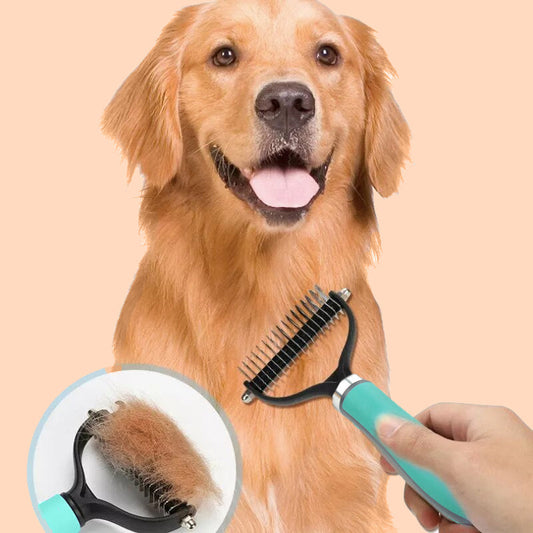 🐶 ✂️ Kétoldalas öntisztító kefe háziállatoknak – Eltávolítja a laza szőrzetet, masszírozza a bőrt és csökkenti a szőrhullást kutyáknak és macskáknak 🐕✨