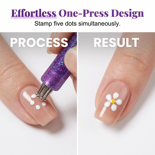 🔥 1+1 ingyenes 💅 DIY virágos körömfestő pontozó toll 🌼🖌️