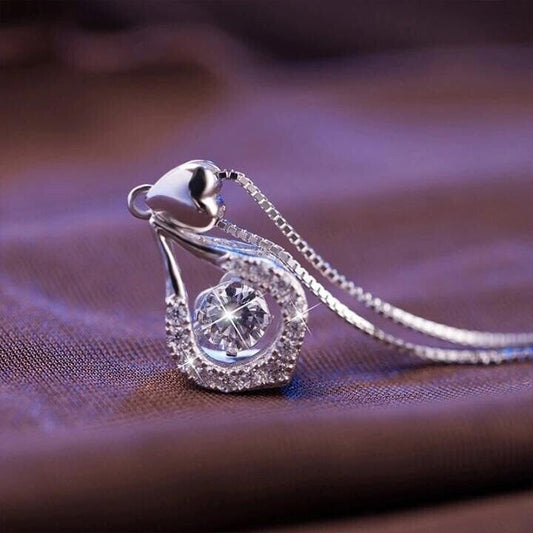 💖💎 Romantikus, csillogó szív és vízcsepp medál nyaklánc – Tökéletes ajándék ✨