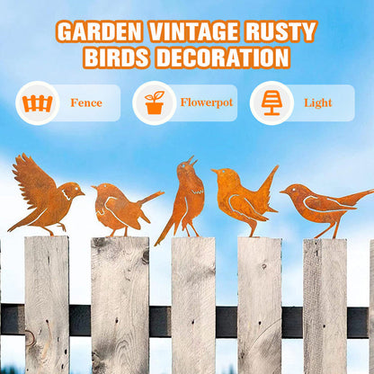💖🐦 Retro kerti rozsdás madár dísz 🌿