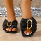 👣🎀 Divatos, masnis és láncos díszítésű lapos szandál nőknek – Nyári elengedhetetlen viselet (EU36-43) 👗