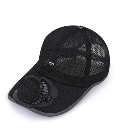 ❄️☀️ Lélegző baseball sapka napelemes ventilátorral 🧢