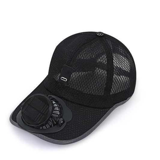 ❄️☀️ Lélegző baseball sapka napelemes ventilátorral 🧢