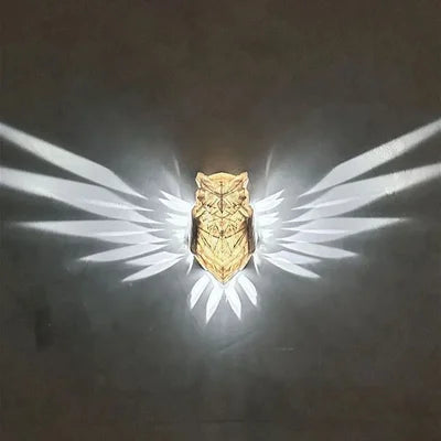 🦉🏠 3D állatos LED fali lámpa – Fekete sas és éjszakai bagoly 💡