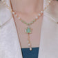 🌸👩 Női elegáns, szintetikus gyöngy lótusz nyaklánc 💖