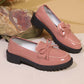 ✨👠 Kényelmes, fényes lakkbőr masnis loafers – Hétköznapi elegancia (EU 36-43) 🌸
