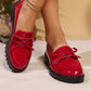 ✨👠 Kényelmes, fényes lakkbőr masnis loafers – Hétköznapi elegancia (EU 36-43) 🌸