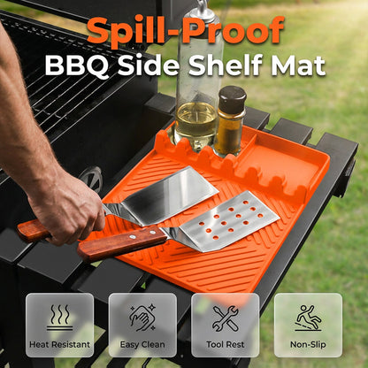 🌿 Szilikon grill alátét az oldalsó asztalra – Hőálló, zsírfogó és könnyen tisztítható 🥩🔥