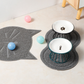 Elevated Ceramic Cat Bowl with Iron Stand