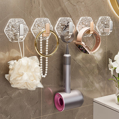 🌿💪 5 db fúrásmentes hullámmintás tapadóhorog – Erős ragasztás, falbarát kivitel és helytakarékos rendszerezés 🏠✨