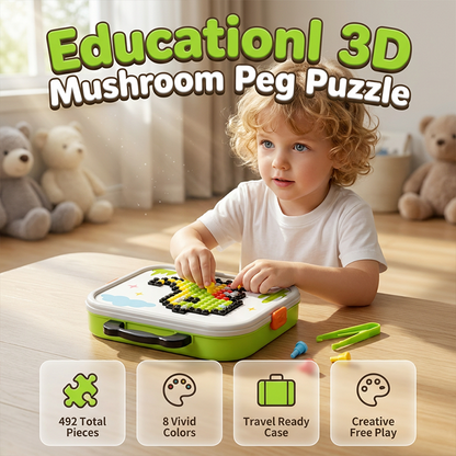🧩🎁 Kreatív 3D gombafejes kirakó – Finommotorika fejlesztés, térbeli gondolkodás 🧠✨
