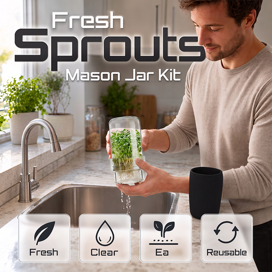 🌱 Üveg csíráztató edény készlet, fényzáró huzattal – 🥗 Tökéletes sötétítés és friss, házi vitaminbomba 🏡✨