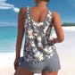 👙 Női virágmintás, kétrészes tankini fürdőruha – 🌸 Romantikus elegancia és önbizalmat adó, kényelmes strandolás 🌊✨