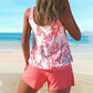 👙 Női virágmintás, kétrészes tankini fürdőruha – 🌸 Romantikus elegancia és önbizalmat adó, kényelmes strandolás 🌊✨