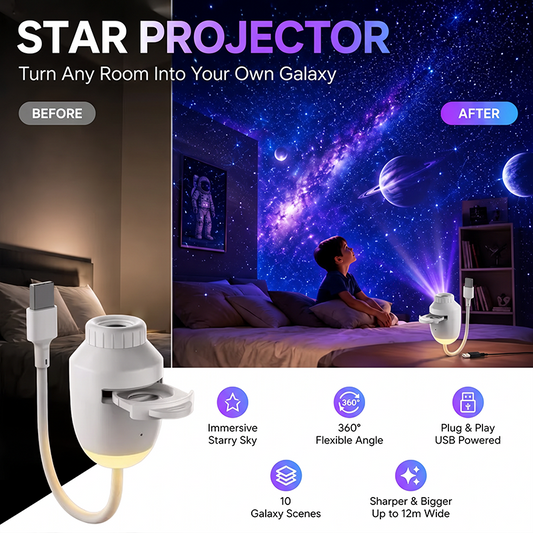 🌌 USB csillagvetítő éjjeli lámpa – ✨ Varázslatos, 360°-os forgó csillagos égbolt és nyugtató, romantikus hangulat 🌙💫
