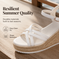 👡 Női platform szandál szőtt bokapántos, nyitott orrú cipő – 🌾 Könnyed, nyári elegancia és zökkenőmentes, stílusos vakáció ✨🌊