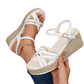👡 Női platform szandál szőtt bokapántos, nyitott orrú cipő – 🌾 Könnyed, nyári elegancia és zökkenőmentes, stílusos vakáció ✨🌊