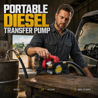 🛢️ Hordozható dízel üzemanyag-szivattyú – ⛽ Megbízható, gyors áramoltatás és zökkenőmentes, profi üzemanyag-kezelés ✨🚜