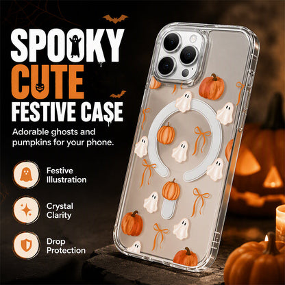 🎃 Aranyos, átlátszó Halloween telefonvédő tok – ✨ Játékos, egyedi stílus és zökkenőmentes, biztonságos készülékvédelem 🛡️👻