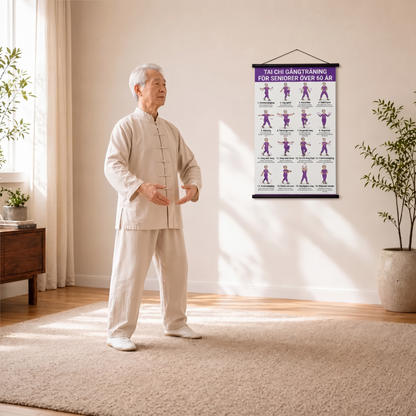 🧘‍♀️ Időseknek szóló Tai Chi edzésposzter – ✨ Vizuális, kíméletes gyakorlás és zökkenőmentes, egészséges időskori életmód 🛡️🌿
