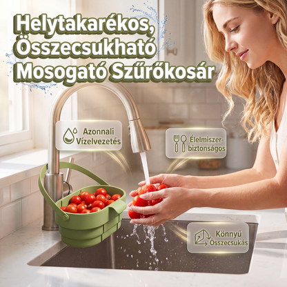 🍽️🚰 Összecsukható mosogató szűrőkosár: Helytakarékos és gyors lefolyás 👨‍🍳✨