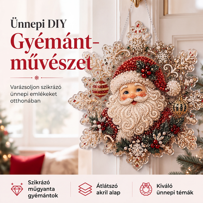 🎄✨ Karácsonyi gyémántfesték akasztó készlet: Csillámló és ünnepi 🎁🎅