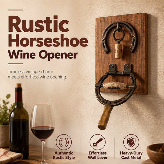 🍷🐎 Retro falra szerelhető patkó dugóhúzó: Praktikus és dekoratív 🎁✨