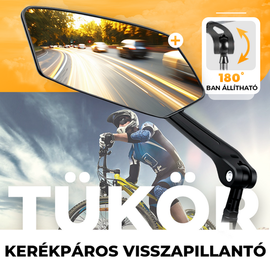 🚲🛡️ 360°-ban forgatható és állítható kerékpáros visszapillantó tükör: Mintha szemed lenne a tarkódon 🎁✨