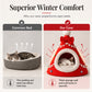 Semi-Enclosed Christmas Pet Bed Cave