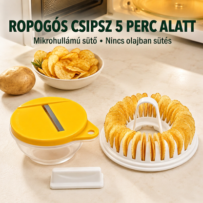 🥔✨ DIY mikrohullámú chipskészítő szeletelő tál szettel: Egészséges ropogtatás percek alatt – búcsú a zsíros bolti chipektől és a felesleges kalóriáktól! 🌿😋
